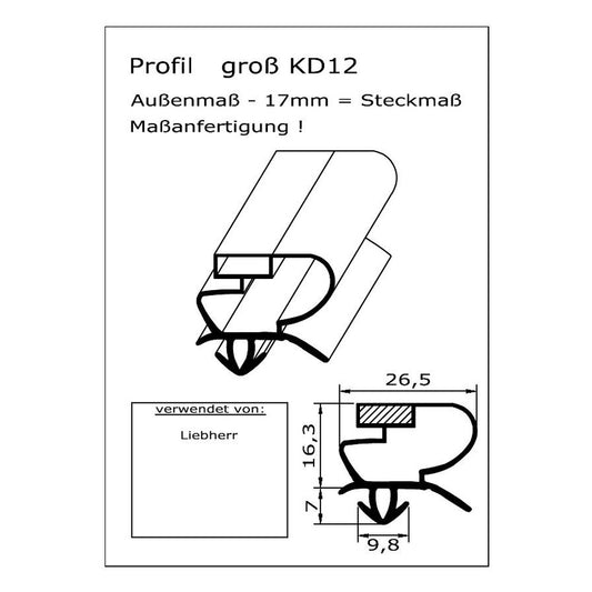 Profil KD12 - technische Zeichnung