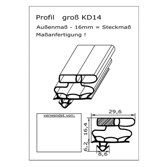 Profil KD14 - technische Zeichnung