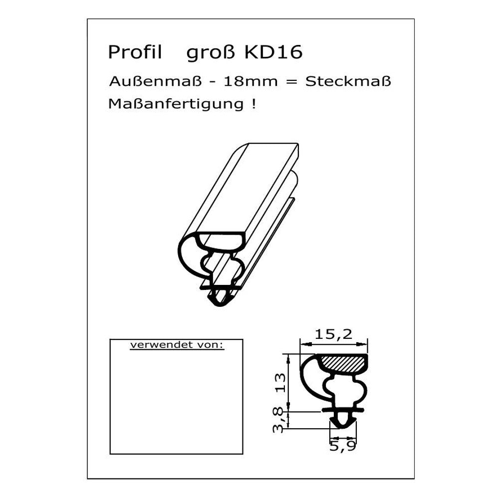 Profil KD16 - technische Zeichnung