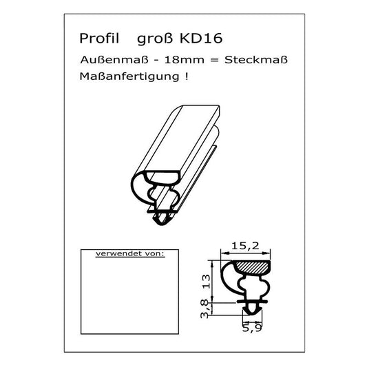 Profil KD16 - technische Zeichnung