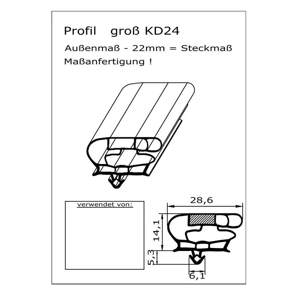 Profil KD24 - technische Zeichnung