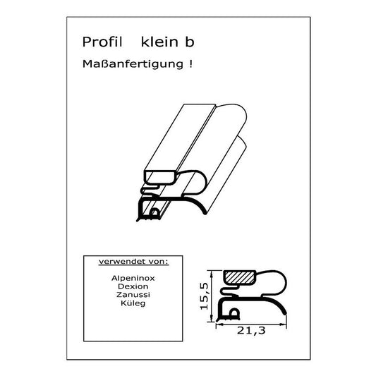 Profil klein b - technische Zeichnung