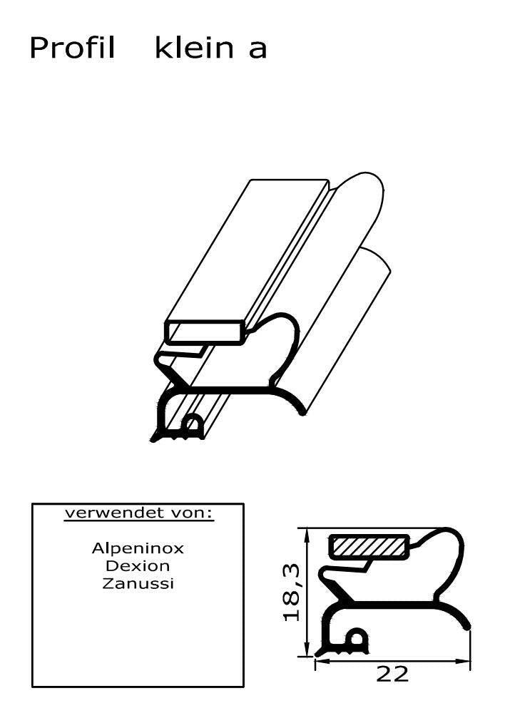 Magnetic seal - profile small a including magnetic tape - length: 2000mm