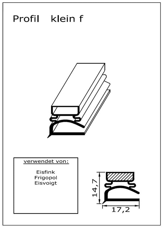Magnetdichtung - Profil klein f inkl. Magnetband - Länge: 2500mm